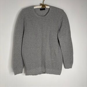 Zara Long Sleeve Texture Women’s Top Size Large Gray Grey Crew Neck Sweater